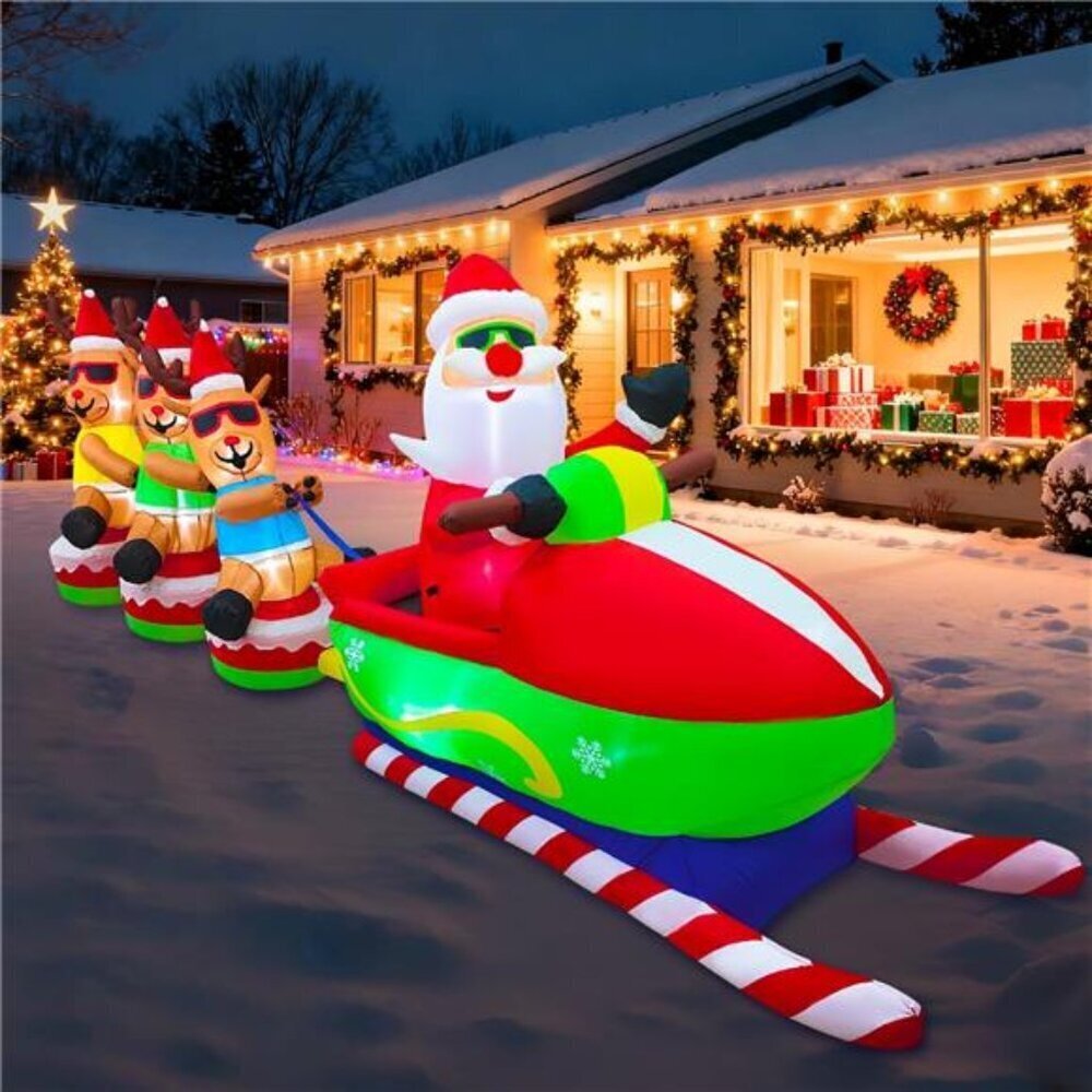 12FT Christmas Inflatables Outdoor Decorations, Giant Blow ups Yard